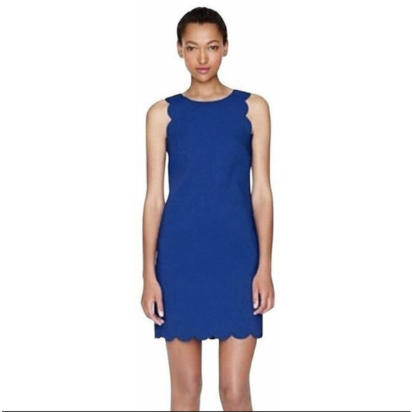 J. Crew Dresses & Skirts - J. CREW Scalloped Blue Sleeveless Dress A Line sz 2